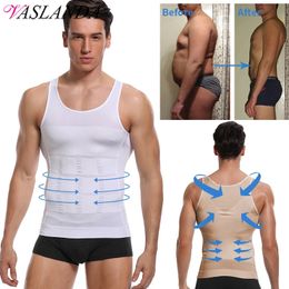 Men Body Shaper Slimming Vest Waist Cincher Corset Tummy Abdomen Corrector Compression Vest Body Shapewear Fitness 240220