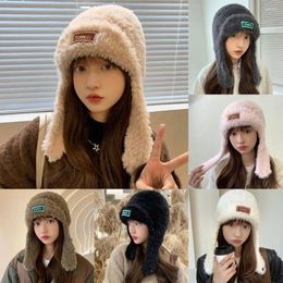 Berets Plush Beanies Fashion Faux Fur Winter Warm Trapper Hat Ear Protection Outdoor Ski