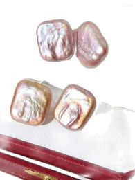 Stud Earrings Strong Light Natural Square Baroque South China Sea Pearl