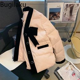 Women's Trench Coats Bugilaku Winter Arrival Parkas Women Contrast Colour Patchwork Thick Sweet Outerwear Female Casual All-match Jackets