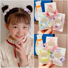 Hair Accessories 1PC Cute Fresh Pearl Butterfly Girls Kids Elastic Bands Children Ties Princess Baby Headwear