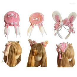 Berets Girls Ears Hair Clip Year Pink Bowlers Hat Headwear Headband Theme For Stage Shows Po Props