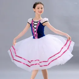 Stage Wear Ballet Tutu Suede Long Princess Skirt Girls Adult Performance Modern Dance Group Activities Costumes