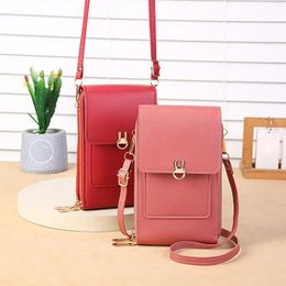 Evening Bags Multifunctional Female Solid Color Fashionable Wallet Small Bag Womens Business Card Holder Crossbody Shoulder