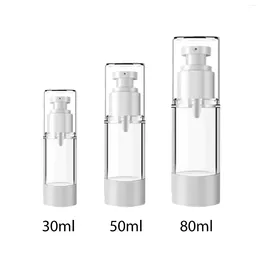 Storage Bottles 3pcs Foundation With Lid Lotion Refillable Airless Pump Bottle Makeup Container Dispenser Accessories Travel Portable Empty