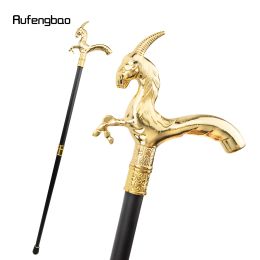 Golden Goat Grassland Animal Walking Stick Decorative Cospaly Vintage Party Fashionable Walking Cane Halloween Crosier 93cm