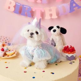 Dog Apparel Pet Princess Dress Birthday Costume Luxury Puppy Tutu Mesh Skirt For Small Dogs Vestidos Para Perritas Clothes