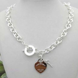 Necklaces T Classic Design Womens Tf Style Chain Necklace S Sterling Sier Key Heart Love Egg Brand Pendant Charm Nec 0ae6 0rv7