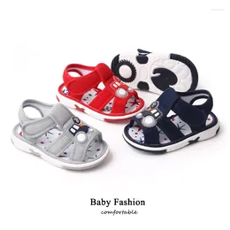 First Walkers Summer Baby Sandals Boy Girl Shoes Flat Anti-slip Soft Rubber Sole Brown Outdoor Beach