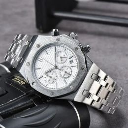 Новые AP запястья часы Mens Watch Six игл All Dial Work Quartz Sapphire Watch высококачественные дизайнерские дизайнерские бренды хронограф часовой полоса Men 3 Eyes AP03