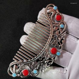 Hair Clips Tibetan Silver Comb White Copper Silver-Plated