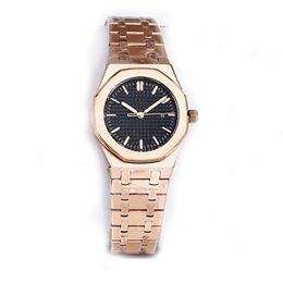 Women's watch luxury fashion 34mm Rose gold stainless steel dial quartz movement bow buckle