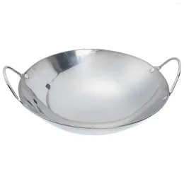 Pans Heating Pot Stainless Steel Griddle Work On Wok For Induction Cooktop Thickened Alcohol