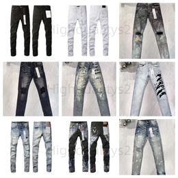 High quality Mens Womens Purple Jeans Designer Jeans Fashion Distressed Ripped Bikers Womens Denim cargo For Men High Street Fashion Jeans Factory direct sales28-40