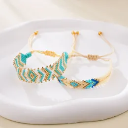 Strand Mosengkw Boho Summer Ethnic Style Miyuki Bracelet Handmade Geometry Glass Bead