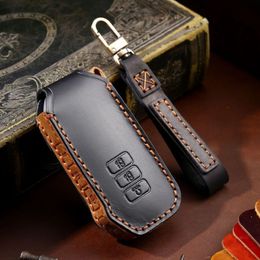 Luxury Car Key Case Cover Genuine Leather Keychain Accessories for Kia Ev6 Seltos K5 Sorento Mq4 7 Button Keyring Holder Shell 220209K