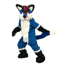 2024 Halloween Blue Fox Wolf Husky Mascot Costume Cartoon Performance Doll Costume Doll Costume Activity Props