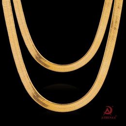 Flat Snake Chain 18K Electroplated Gold Blade Chain Snake Bone Chain Unisex Necklace Copper Jewellery