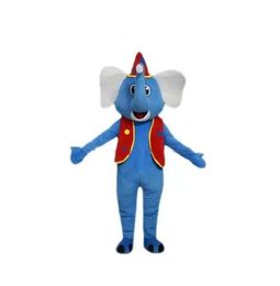 Halloween Blue elephant Mascot Costumes Christmas Fancy Party Dress Cartoon Character Outfit Suit Adults Size Carnival Easter Advertising Theme Clothing