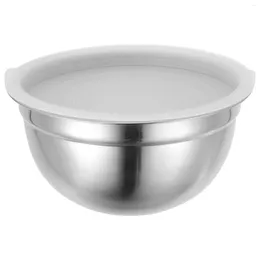 Bowls Silicone Base And Basin Stainless Steel For Mixing Big Salad Camping Metal