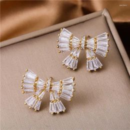 Stud Earrings JUWANG 2024 Classic Exquisite Retro Elegant Girly Bow Simple Temperament Fashion Accessories Daily Fresh Sweet Style