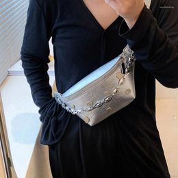 Waist Bags Fashion Brand Ladies Bag 2024 Summer Belt Purses Trend Rivet Woman Fanny Pack Designer Shoulder Crossbody Handbag