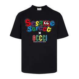 Sesame street monogram print short sleeve designer GGity Fashion T-shirt brand Spring Summer men's and women's trend pure cotton T-shirt