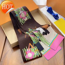 Scarves High-quality Designer Designed Womens Scarf Fashion Letter Copy Handbag Tie Hair Bundle 100% Silk Material Package Size 8*120