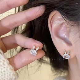 Stud Earrings Korea Fashion Small For Women Zircon Crystal Daughter Girls Birthday Gift Jewelry