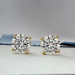 Earrings for Women 925 Sterling Silver Plated 18K Gold Earrings Fashion Wedding Lab Created Diamond Gift for Jewellery 240219