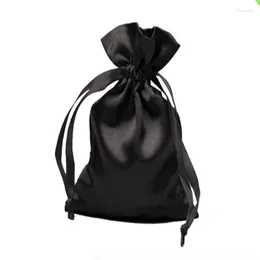 Jewelry Pouches 200pcs 9 13cm Satin Drawstring Gift Bags Custom Ornament Hair Packaging Bag