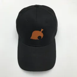 Ball Caps JP Game Tom Nook Leaf Cosplay Embroidery Hat Black Baseball Cap