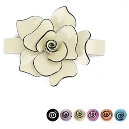 Hair Clips Camellia Flower Clip Barrette For Women Girls Fine Accessory Ornament Jewelry Tiara Bridal Office Career