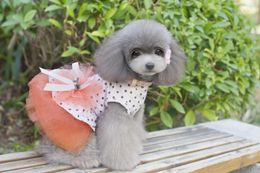 Dog Apparel Orange Princess Small Cat Dress Tutu Pet Puppy Wedding/Party Skirt Outfit