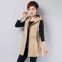Women's Vests Double Layered High-Quality Vest 2024 Spring Autumn Sleeveless Waistcoat Jacket Middle Aged Loose Hooded Casual Tops