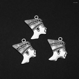 Charms 10pcs/Lot 21x25mm Antique Silver Plated Egyptian Pharaoh Pendant For DIY Necklace Jewellery Making Supplies Accessories