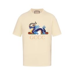 2024 new hand-painted dragon letter print short sleeve designer GGity fashion T-shirt brand spring summer men's and women's trend pure cotton T-shirt