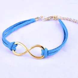 Charm Bracelets Simple Exquisite Infinity Bracelet Handmade With Korean Velvet Leather Rope Chain Women Bangle 18K Gold Plated Jewellery