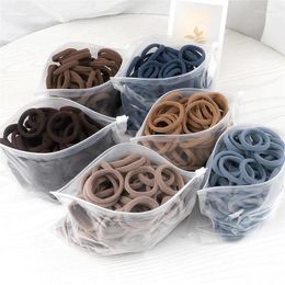 Hair Accessories 50PCS 4cm Children Headband High Elastic Solid Colour Scrunchies Kids Baby Bands Headwear Gifts Holder