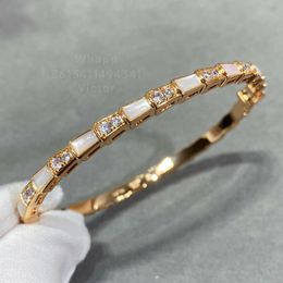 Serpentine scale single bangle for woman diamond Gold plated 18K luxury highest counter quality fashion European size Never fade exquisite gift 025