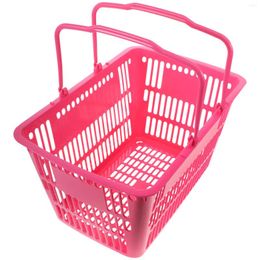 Storage Bags Commercial Shopping Basket Hamper Grocery With Handle Plastic Sundries Container