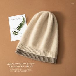 Berets Classic Cashmere Hat Autumn And Winter Warm Casual Soft Waxy Comfortable Matching Color Knitted Bean For Men Women