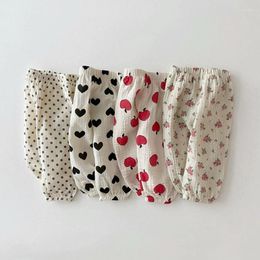 Trousers Toddler Baby Girl Pants Spring Summer Floral Print Polka Dot Casual For Infants Cotton Soft Kids Clothes Boys Costumes