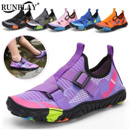 Children Barefoot Aqua Shoes Kids Drainage Beach Swim Sandals QuickDry Boating Diving Fishing Surfing Sports Wading Sneakers 240223