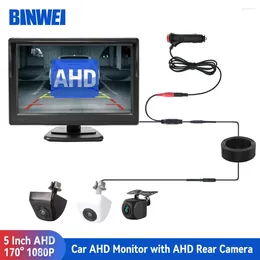 5" AHD Car Monitor With Rear View Camera For Vehicle Parking 12-24V 1080P Reversing Screen Easy Installation