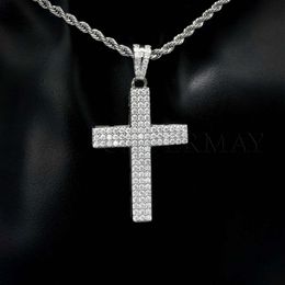 Necklace Moissanite 10K 14K Cross Pendant Necklace D VVS Moissanite Hip Hop Style Women Men Pendant Jewellery