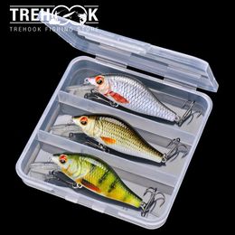 TREHOOK 3pcs 7cm 11g Floating Minnow Fishing Lure Set of Wobblers for Pike Artificial Baits Kit Crankbaits Fishing Tackle 240220