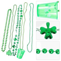 Skidjackor 5st St. Patrick's Day Neck -kedjor Shamrock Beads Halsband Party Favors