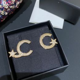 2024 Luxury quality charm simple shape stud earring with star design in 18k gold plated have stamp box PS3258