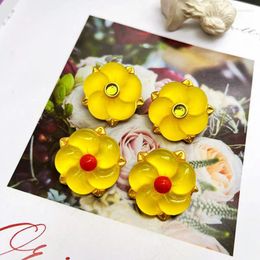 Stud Earrings Elegant Flower Yellow Pretty Party Holidays Christmas Gift Accessories Femme Pendientes